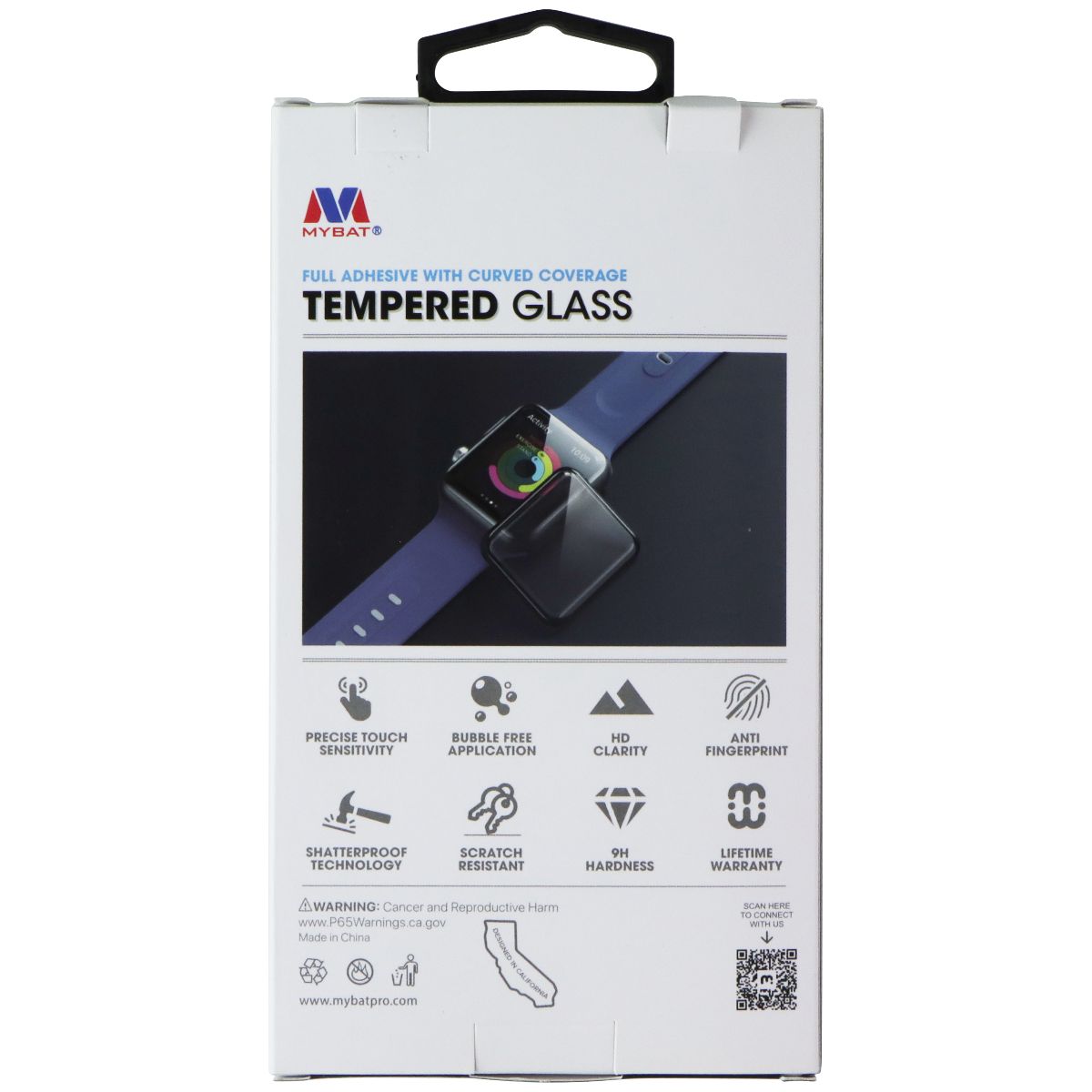 MyBat Tempered Glass for Apple Watch Series 7 (41mm) - Clear/Black Border Smart Watch Accessories - Screen Protectors MyBat - Simple Cell Bulk Wholesale Pricing - USA Seller