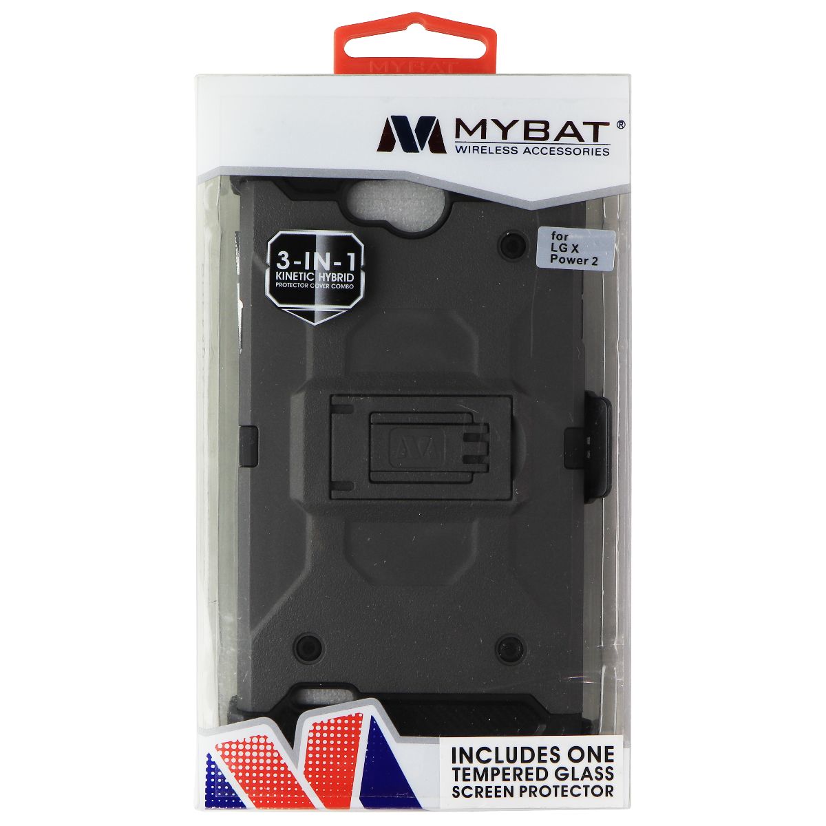 MyBat 3-in-1 Kinetic Hybrid Case w/ Tempered Glass for LG X Power 2 - Gray Cell Phone - Cases, Covers & Skins MyBat - Simple Cell Bulk Wholesale Pricing - USA Seller