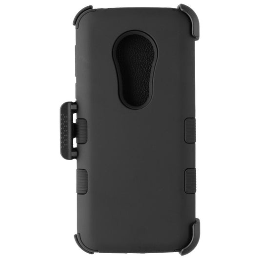 MyBat Dual Layer Case & Holster for Motorola Moto G6 Play - Matte Black