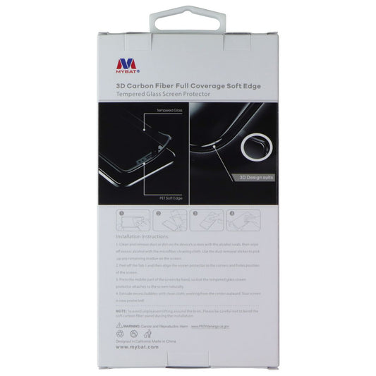 Mybat 3D Carbon Fiber Tempered Glass Screen Protector for Apple iPhone 12/12 Pro Cell Phone - Screen Protectors MyBat - Simple Cell Bulk Wholesale Pricing - USA Seller