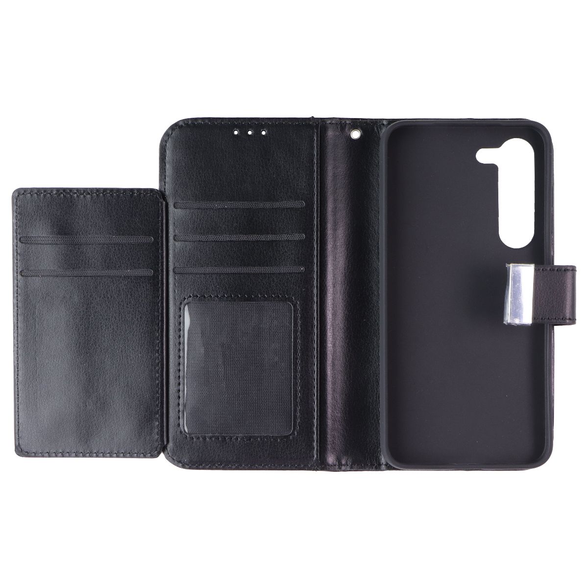 Mybat MyJacket Wallet Case for Samsung Galaxy S23 - Black Leather Cell Phone - Cases, Covers & Skins MyBat - Simple Cell Bulk Wholesale Pricing - USA Seller