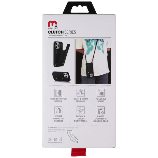 MyBat Pro Clutch Series Crossbody Wallet Case for Apple iPhone 15 Pro - Black Cell Phone - Cases, Covers & Skins MyBat Pro - Simple Cell Bulk Wholesale Pricing - USA Seller