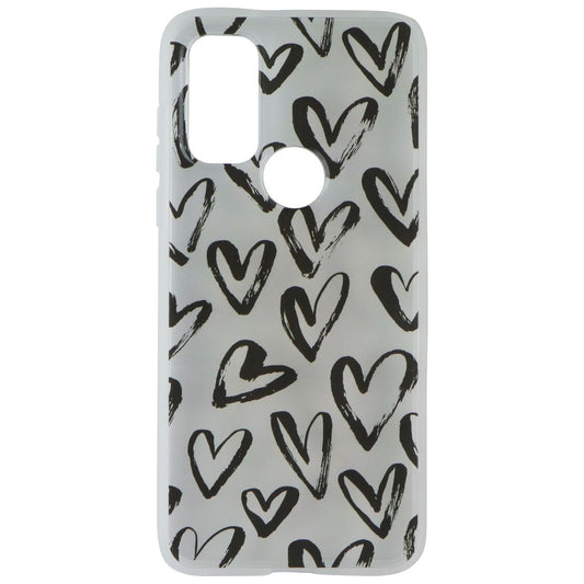 MyBat Pro Mood Series Hard Case for Motorola Moto G Pure - Clear/Black Hearts