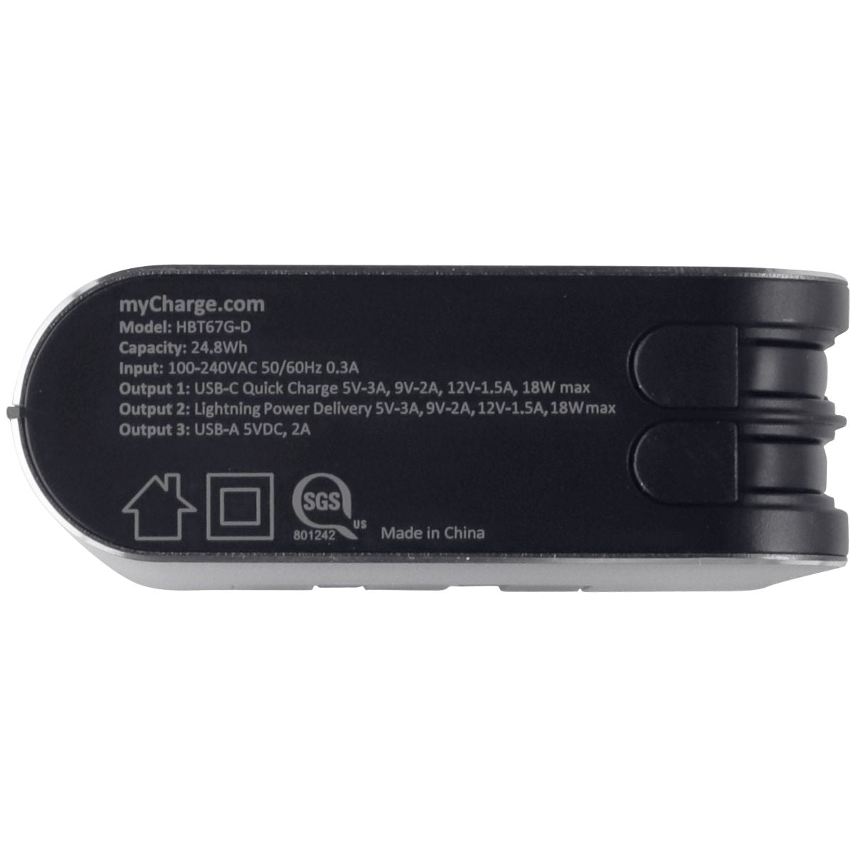 myCharge HUB Turbo 6700mAh USB-C Portable Charger - Gray Cell Phone - Chargers & Cradles myCharge - Simple Cell Bulk Wholesale Pricing - USA Seller