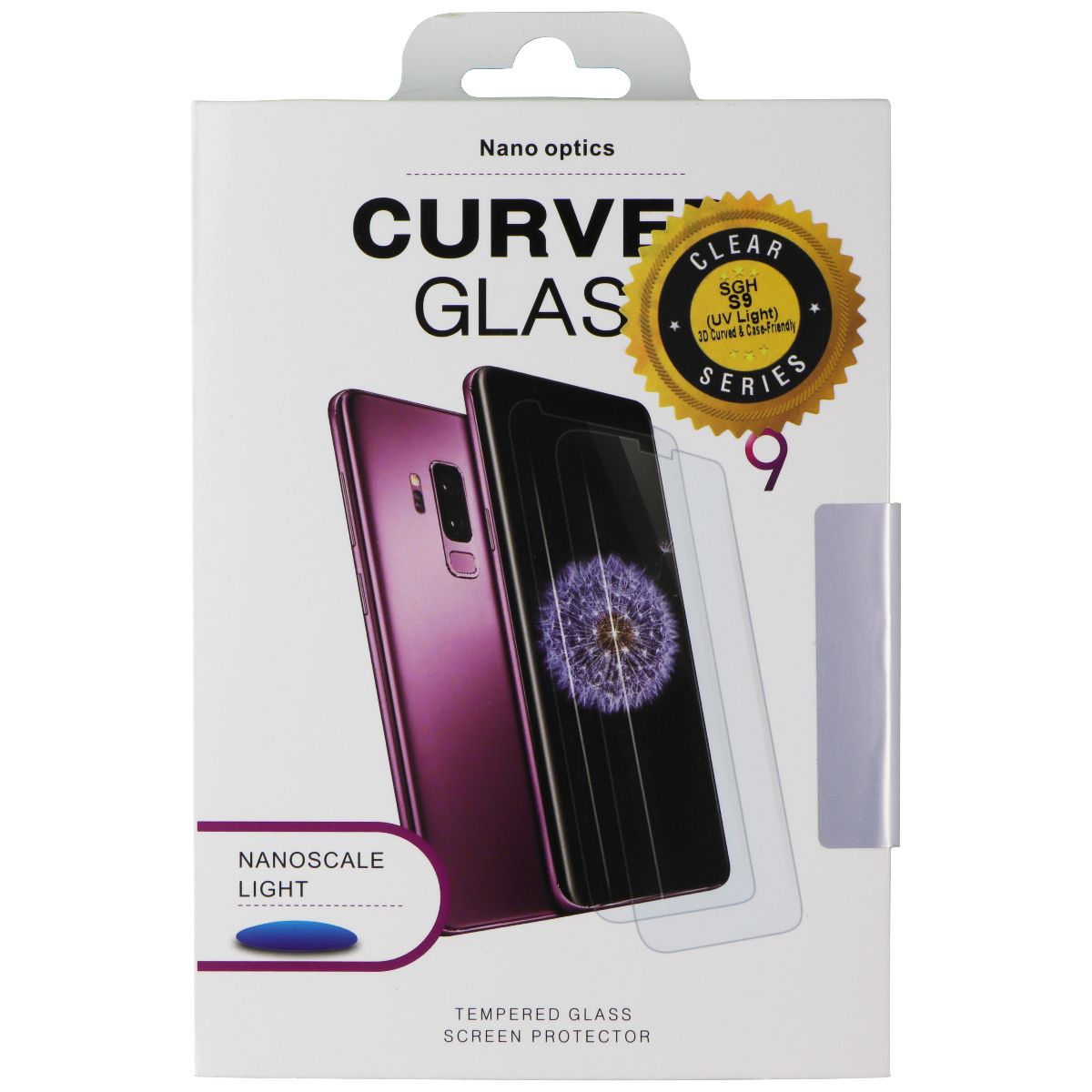 Nano Optics Curved Tempered Glass for Samsung Galaxy S9 - Clear (UV Light) Cell Phone - Screen Protectors Nano Optics - Simple Cell Bulk Wholesale Pricing - USA Seller
