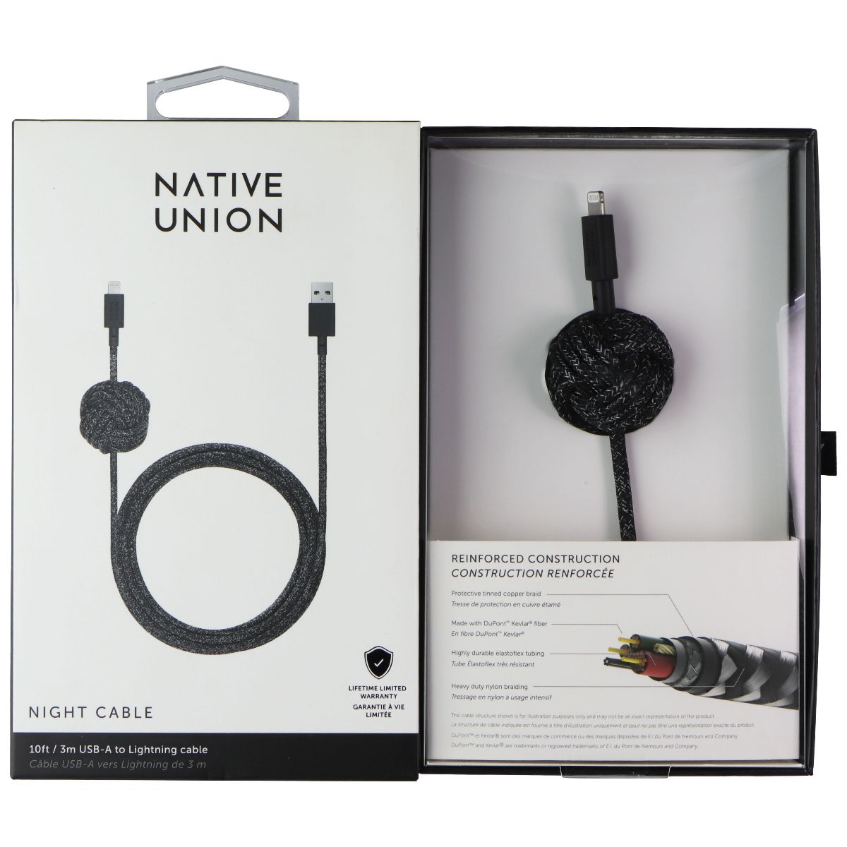 Native Union Night Cable USB-A to Lightning 8-Pin 10FT Cable - Cosmos