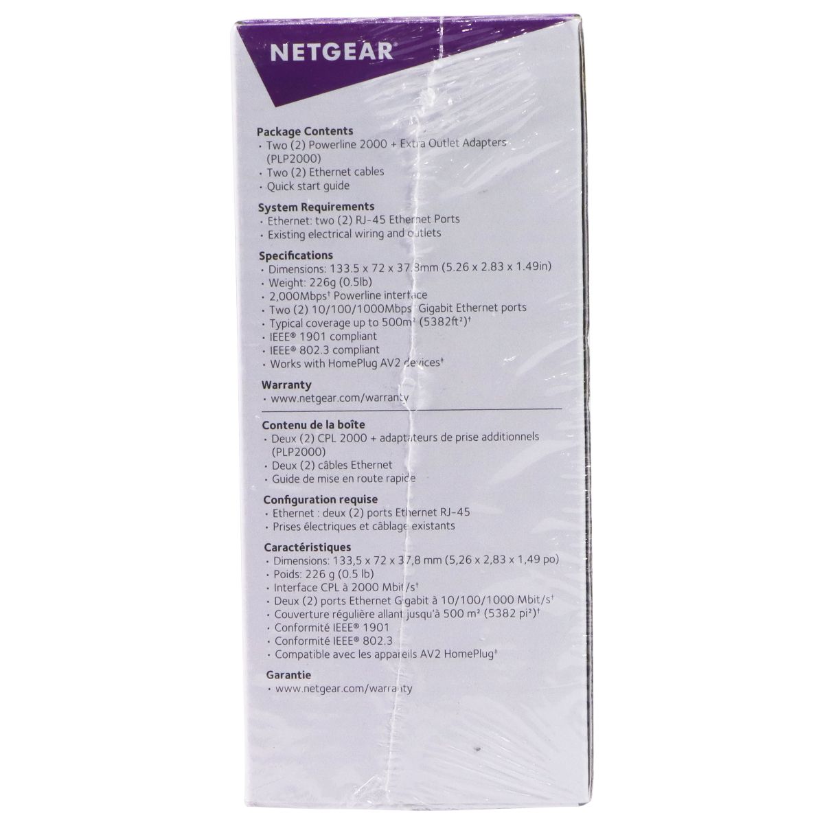 NETGEAR Powerline 2000 Ethernet Adapter - 2000 Mbps / White (PLP2000) Networking - Powerline Networking Netgear - Simple Cell Bulk Wholesale Pricing - USA Seller