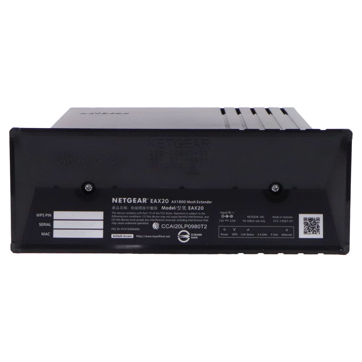 Netgear AX1800 4-Stream Wifi 6 Mesh Range Extender (EAX20) - Black Networking - Boosters, Extenders & Antennas Netgear - Simple Cell Bulk Wholesale Pricing - USA Seller