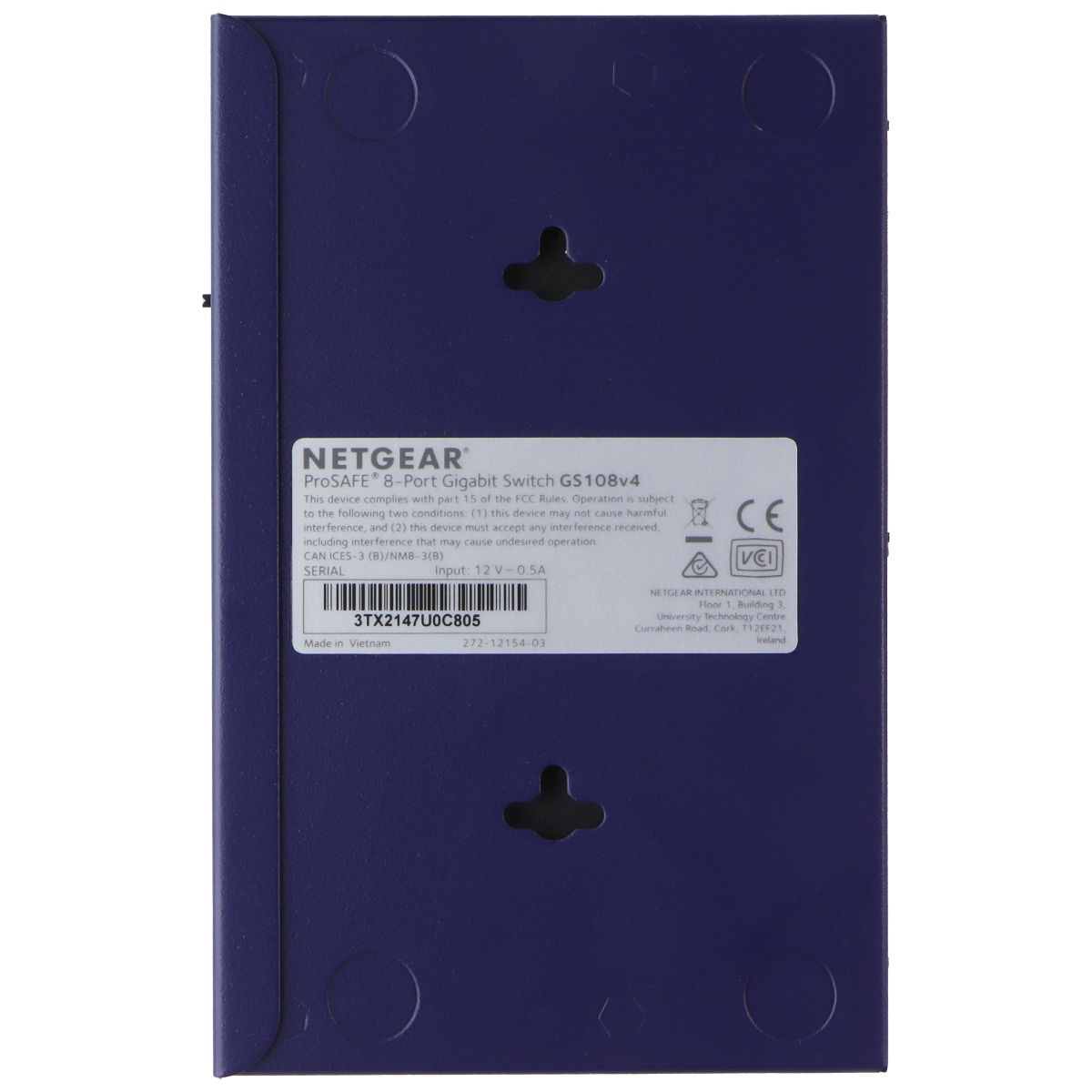 Netgear ProSafe 8-Port Gigabit Ethernet Unmanaged Switch (GS108) - Blue Networking - Network Switches Netgear - Simple Cell Bulk Wholesale Pricing - USA Seller