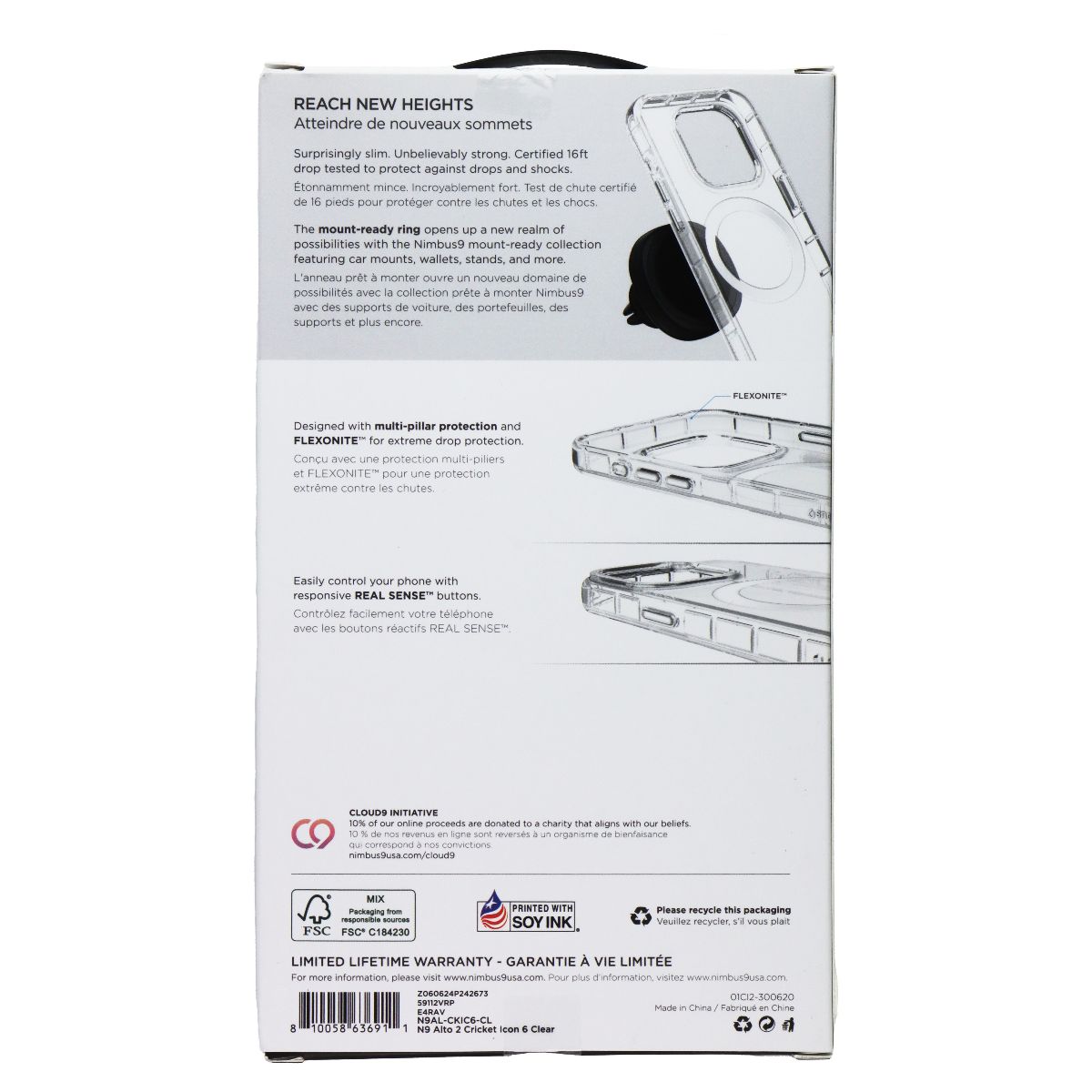 Nimbus9 Alto 2 Case with Magnetic Ring for Cricket Icon 6 - Clear Cell Phone - Cases, Covers & Skins Nimbus9 - Simple Cell Bulk Wholesale Pricing - USA Seller