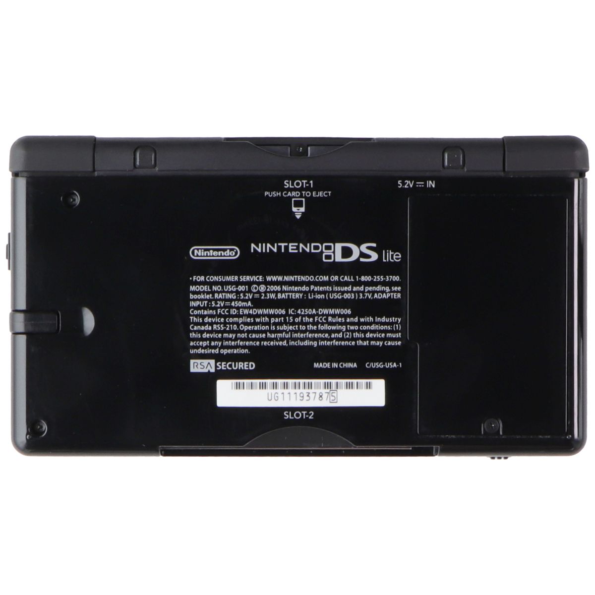 Nintendo DS Lite Console (USG-001) Black / Black Gaming/Console - Video Game Consoles Nintendo - Simple Cell Bulk Wholesale Pricing - USA Seller