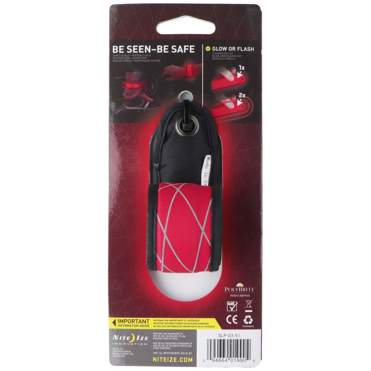 Nite Ize LED Slap Wrap (SLP-03-51) - Red Other Sporting Goods Nite Ize - Simple Cell Bulk Wholesale Pricing - USA Seller