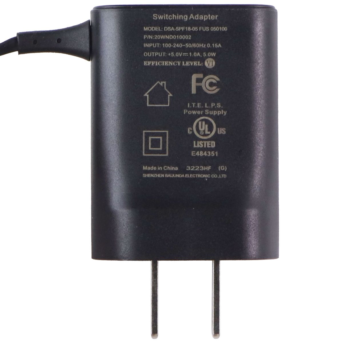 Nokia Corded 5V/1A 5W USB-C Charger (DSA-5PF18-05) - Black Cell Phone - Cables & Adapters Nokia - Simple Cell Bulk Wholesale Pricing - USA Seller