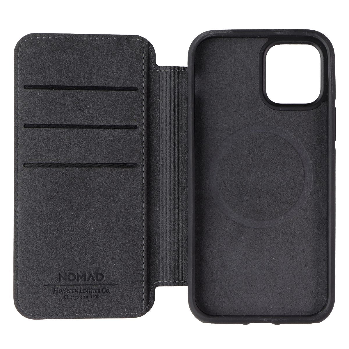 Nomad Rugged Folio Wallet Case for MagSafe for iPhone 12 Pro - Black Horween Cell Phone - Cases, Covers & Skins Nomad - Simple Cell Bulk Wholesale Pricing - USA Seller