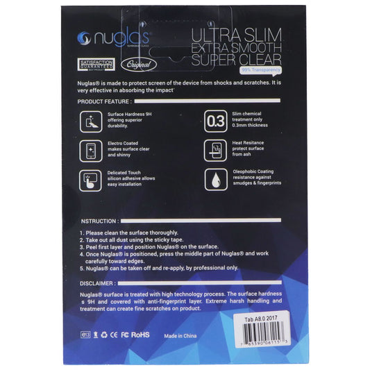 Nuglas Ultra Slim Premium Tempered Glass for Samsung Tab A 8.0 (2017) iPad/Tablet Accessories - Screen Protectors Nuglas - Simple Cell Bulk Wholesale Pricing - USA Seller