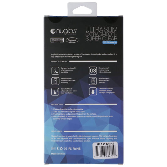 Nuglas Tempered Glass Screen Protector for Apple iPhone 12 mini - Crystal Clear Cell Phone - Screen Protectors Nuglas - Simple Cell Bulk Wholesale Pricing - USA Seller
