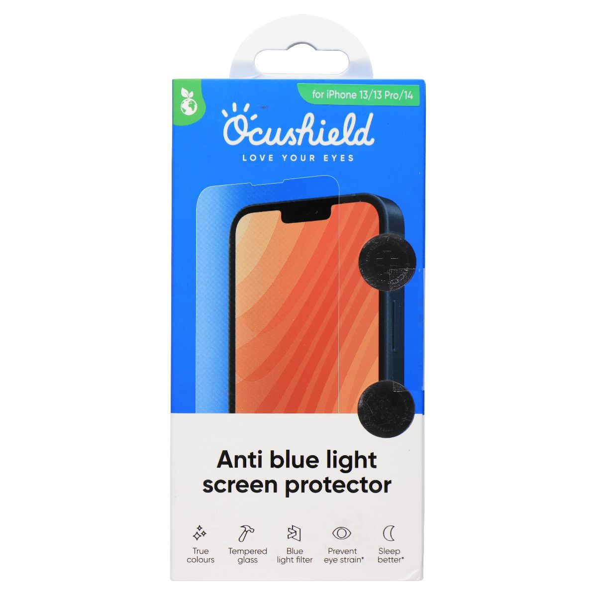 Ocushield Anti Blue Light Tempered Glass Screen Protector for iPhone 13/13Pro/14 Cell Phone - Screen Protectors Ocushield - Simple Cell Bulk Wholesale Pricing - USA Seller