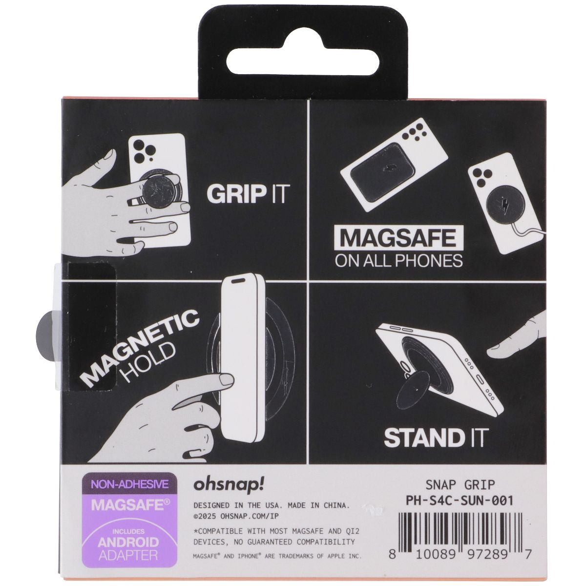 ohsnap! Snap Grip 5 Ultra Thin MagSafe Magnetic Grip & Stand - Blazed Sunset Cell Phone - Mounts & Holders ohsnap! - Simple Cell Bulk Wholesale Pricing - USA Seller