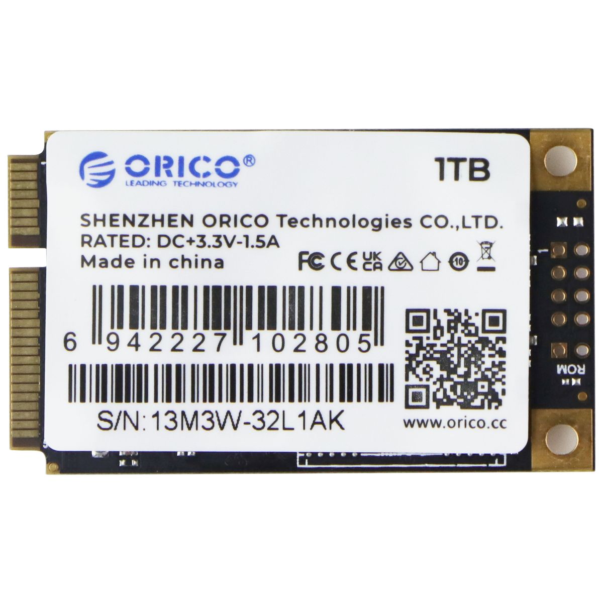Orico ZH10 Mini-SATA 1TB SSD (ORICO-ZH10-1TB-BK-BP) Digital Storage - Solid State Drives Orico - Simple Cell Bulk Wholesale Pricing - USA Seller