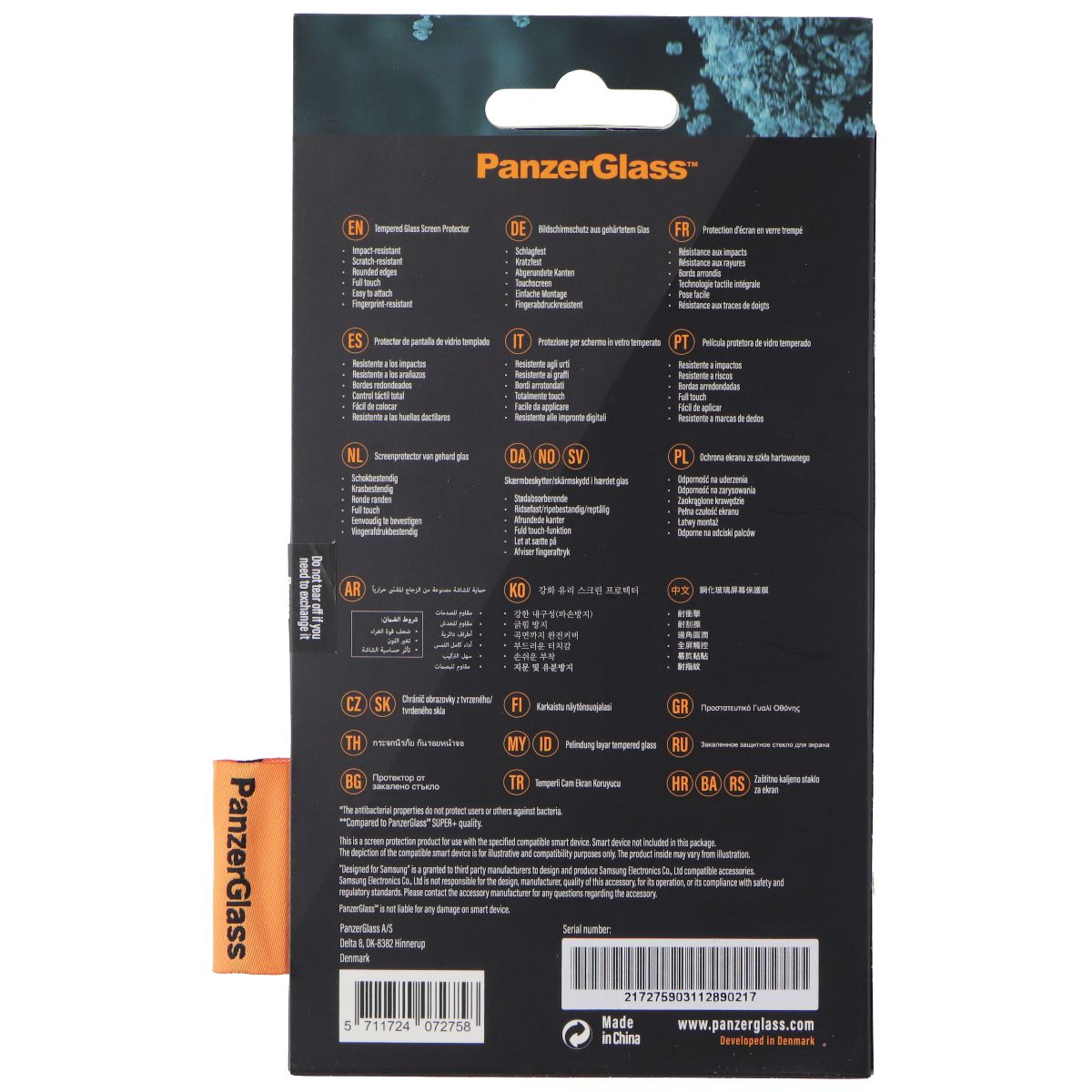 PanzerGlass Screen Protector for Samsung Galaxy S21 FE - Black (7275) Cell Phone - Screen Protectors PanzerGlass - Simple Cell Bulk Wholesale Pricing - USA Seller