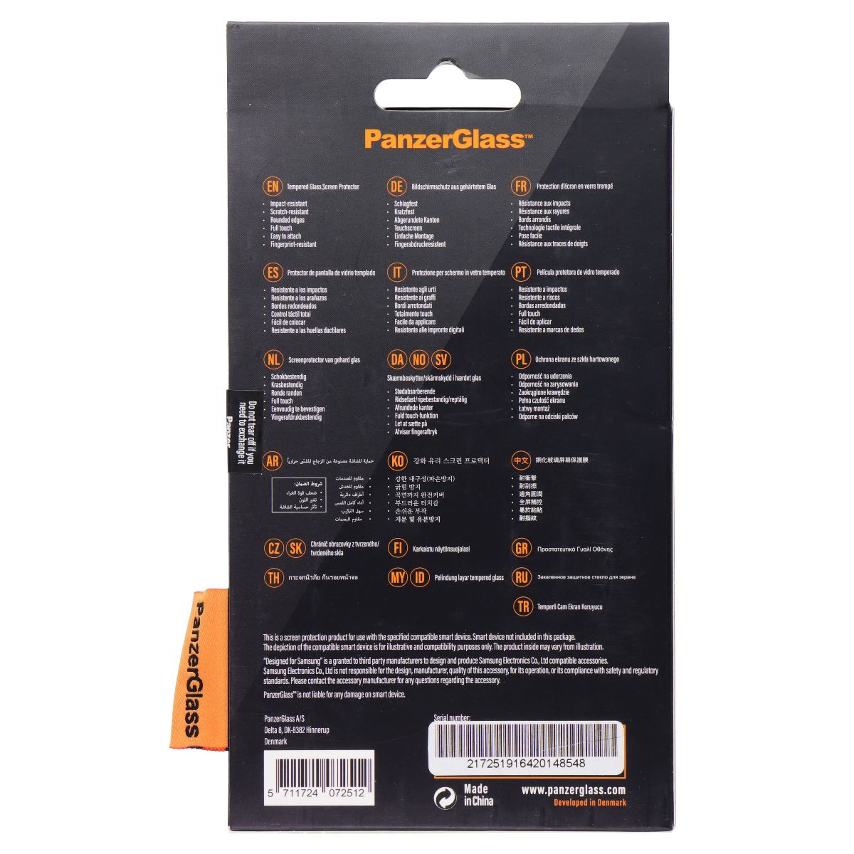 PanzerGlass Edge-to-Edge Screen Protector for Samsung Galaxy A12 - Black Cell Phone - Screen Protectors PanzerGlass - Simple Cell Bulk Wholesale Pricing - USA Seller