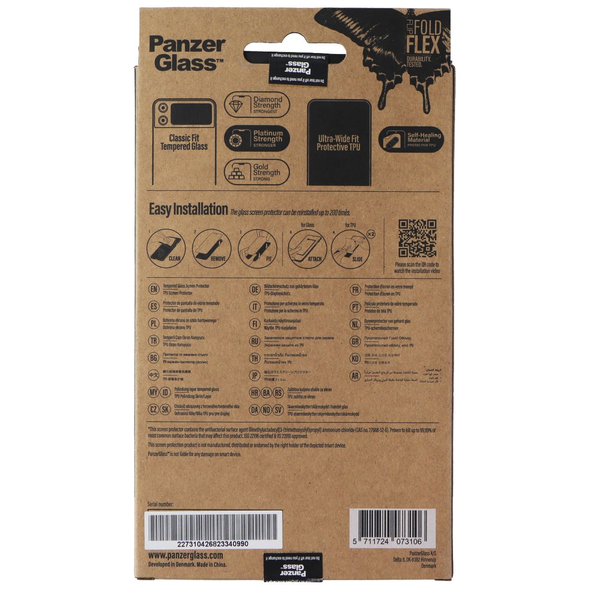 PanzerGlass Flip Fold Flex Screen Protector for Samsung Galaxy Z Flip 4 5G Cell Phone - Screen Protectors PanzerGlass - Simple Cell Bulk Wholesale Pricing - USA Seller