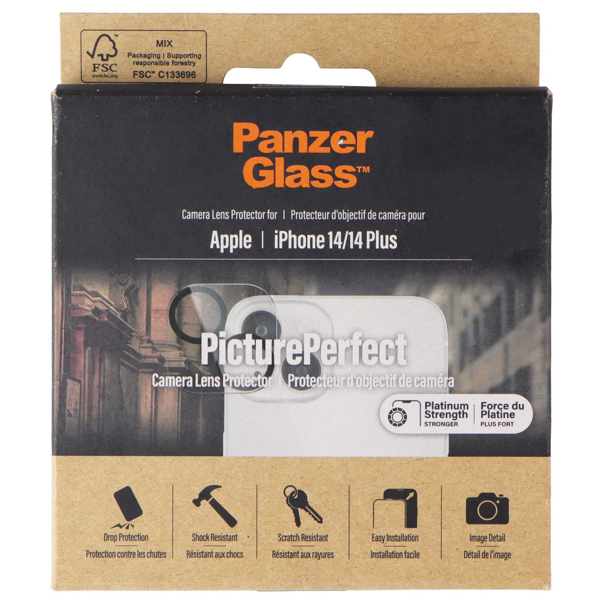 PanzerGlass PicturePerfect Camera Lens Protector for Apple iPhone 14/14 Plus Cell Phone - Screen Protectors PanzerGlass - Simple Cell Bulk Wholesale Pricing - USA Seller