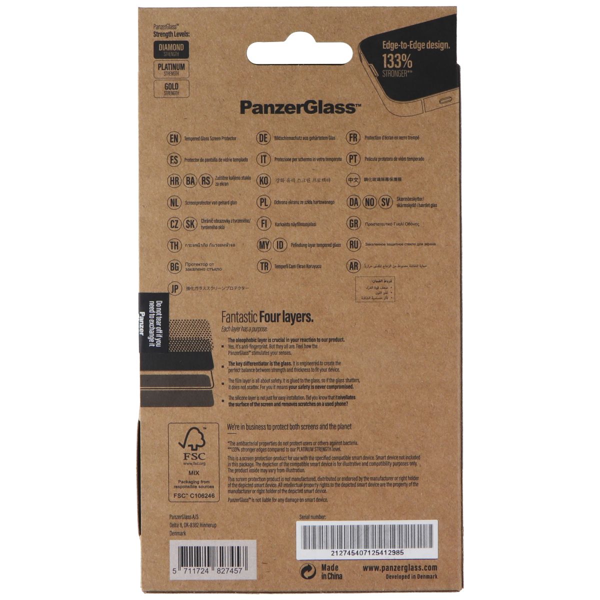 PanzerGlass Case Friendly Screen Protector for Apple iPhone 13/13 Pro - Black Cell Phone - Screen Protectors PanzerGlass - Simple Cell Bulk Wholesale Pricing - USA Seller