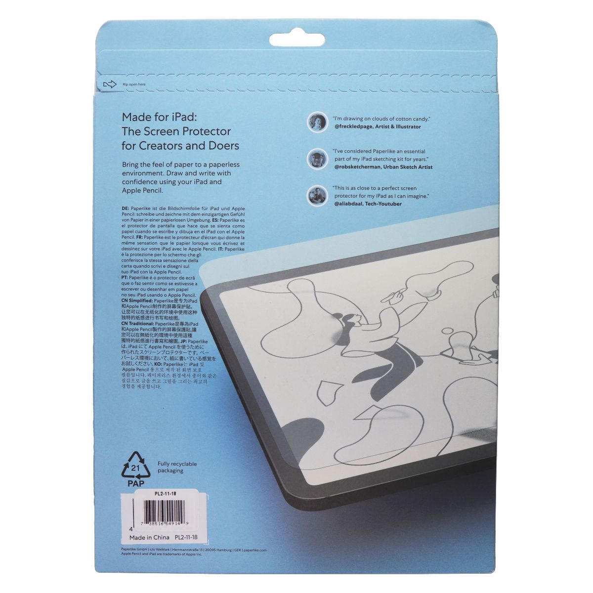 Paperlike (2-Pack) Screen Protector for iPad Pro 11-inch and iPad Air 10.9-inch iPad/Tablet Accessories - Screen Protectors Paperlike - Simple Cell Bulk Wholesale Pricing - USA Seller
