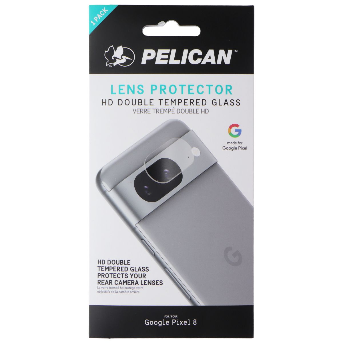 Pelican HD Double Tempered Glass Lens Protector for Google Pixel 8 - Clear Cell Phone - Screen Protectors Pelican - Simple Cell Bulk Wholesale Pricing - USA Seller