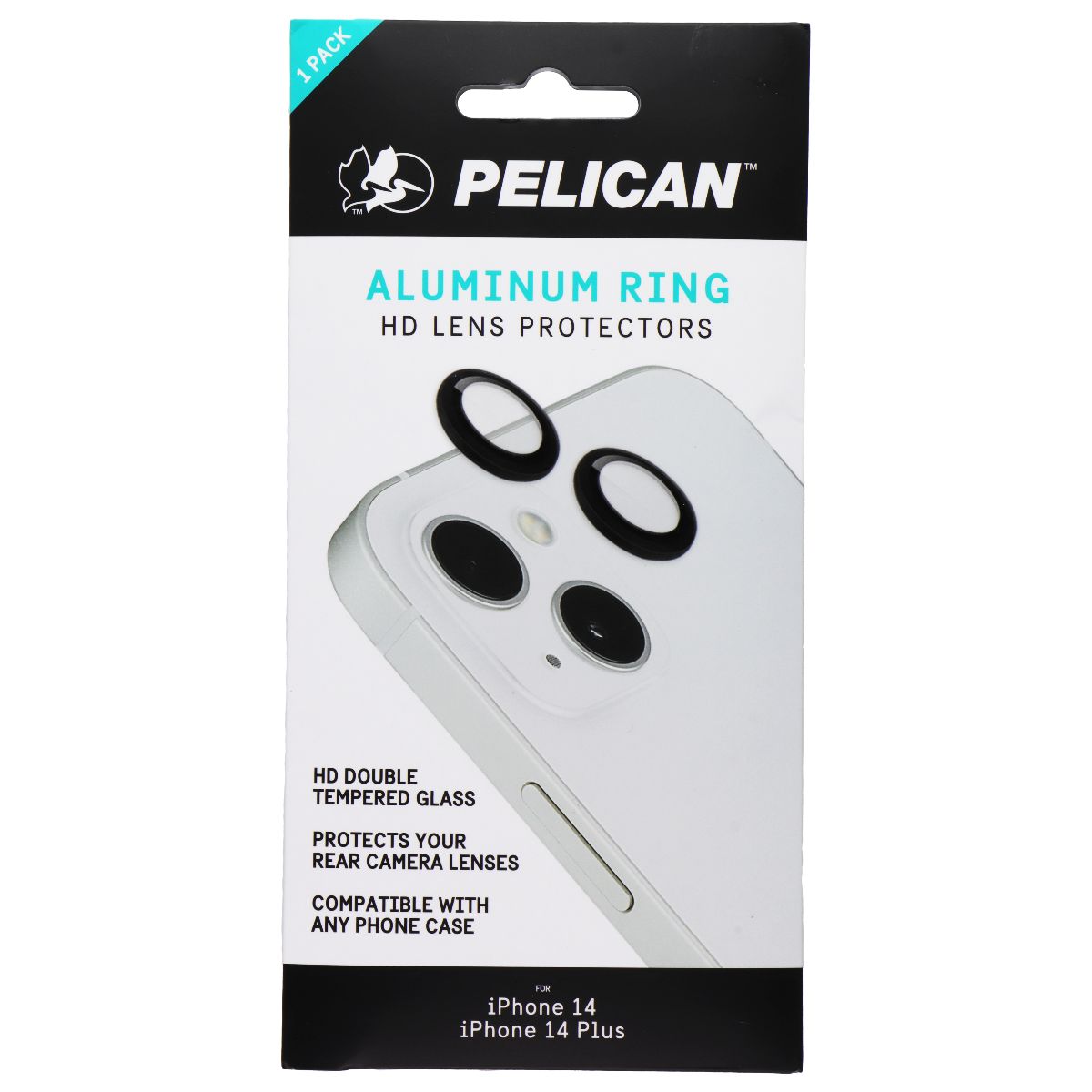 Pelican Aluminum Ring HD Lens Protectors for iPhone 14/14 Plus - Black (1 Pack) Cell Phone - Screen Protectors Pelican - Simple Cell Bulk Wholesale Pricing - USA Seller