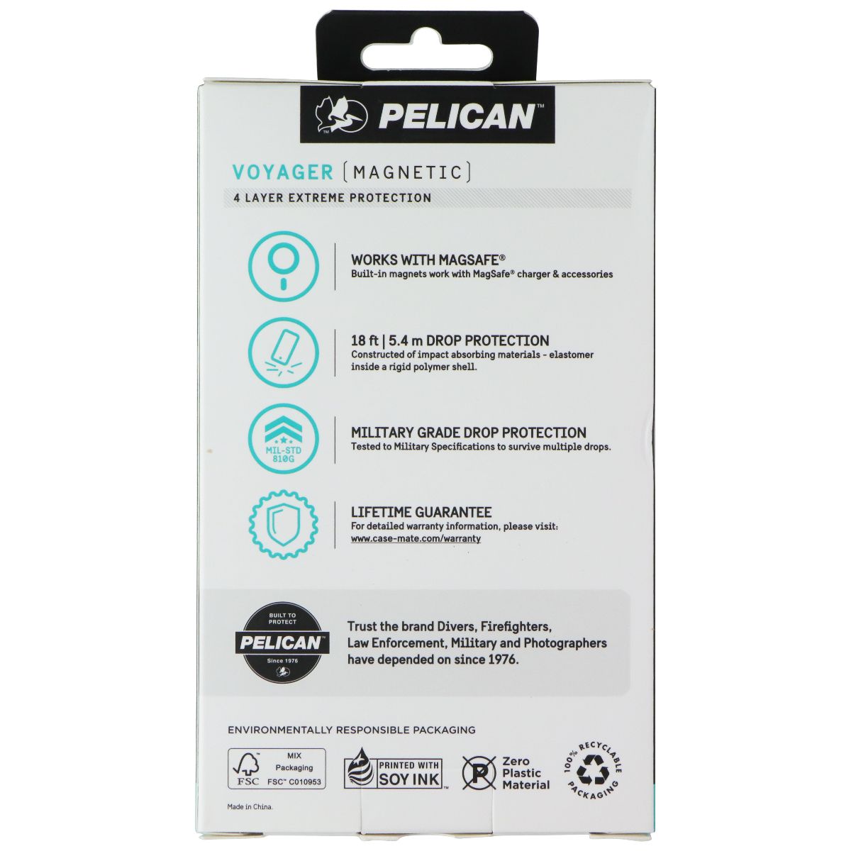 Pelican Voyager Case + Holster for MagSafe for Apple iPhone 15/14/13 - Black