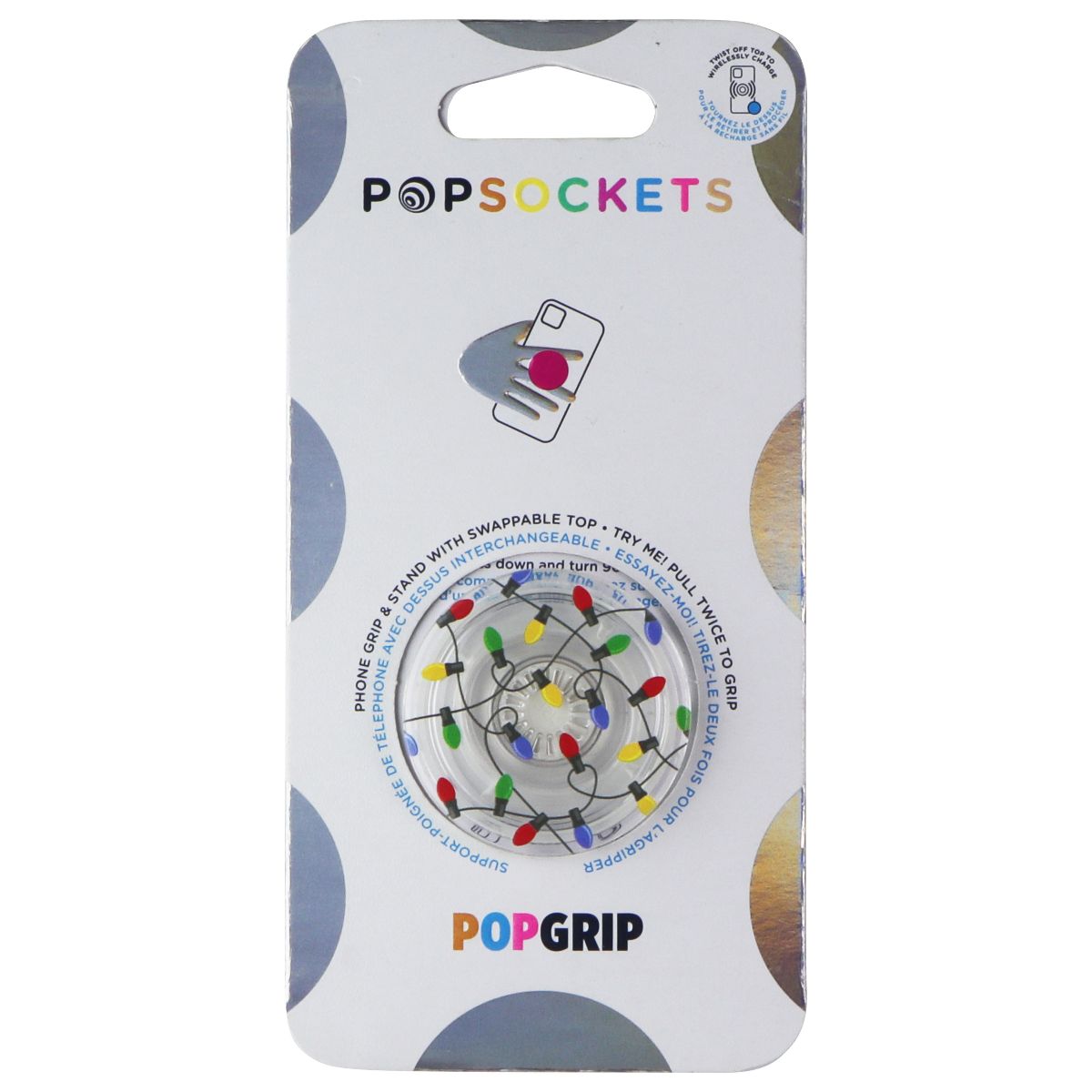 PopSockets PopGip Swappable Grip & Stand - Christmas Lights Cell Phone - Mounts & Holders PopSockets - Simple Cell Bulk Wholesale Pricing - USA Seller