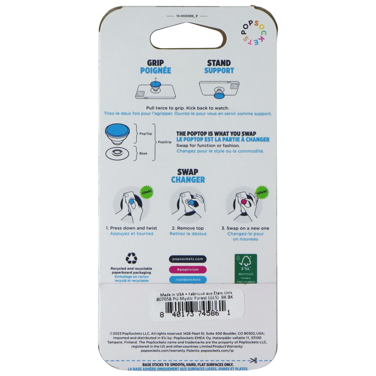 PopSockets PopGrip Expanding Stand Grip w/Swappable Top - Mystic Forest Cell Phone - Mounts & Holders PopSockets - Simple Cell Bulk Wholesale Pricing - USA Seller
