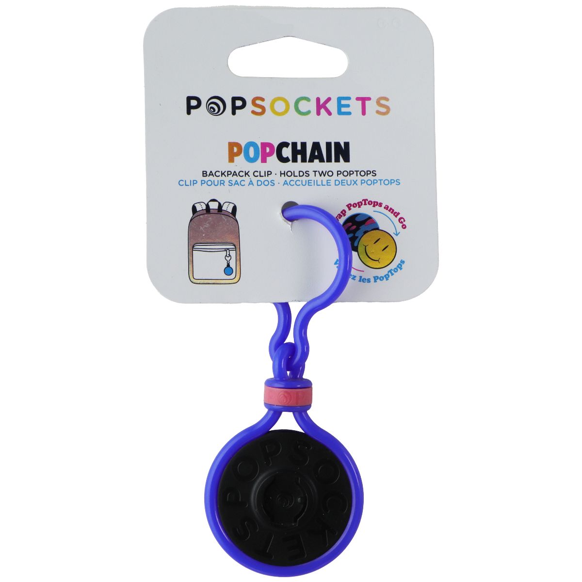 PopSockets PopChain Backpack Clip for Swappable Tops - Blue/Pink Cell Phone - Mounts & Holders PopSockets - Simple Cell Bulk Wholesale Pricing - USA Seller