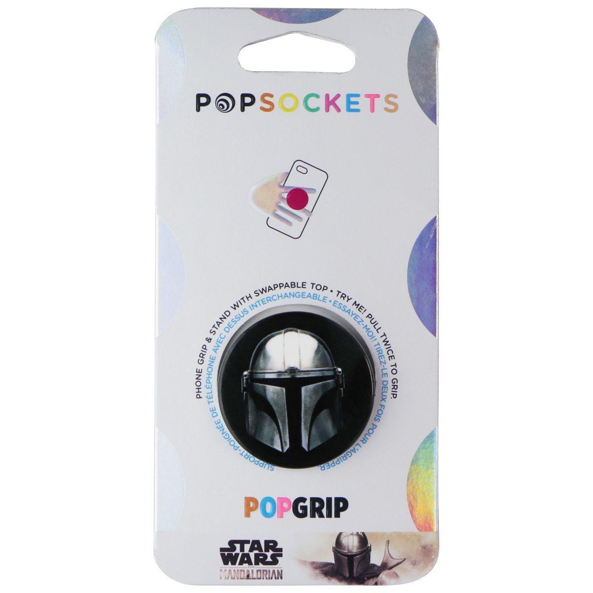 PopSockets PopGrip: Swappable Grip for Phones & Tablets - Star Wars Mandalorian Cell Phone - Mounts & Holders PopSockets - Simple Cell Bulk Wholesale Pricing - USA Seller