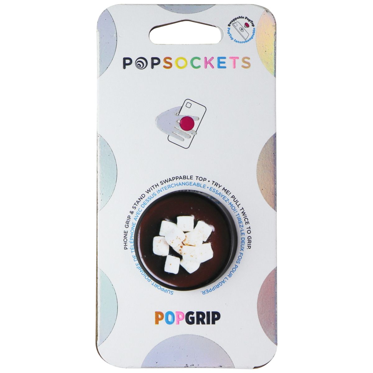 PopSockets PopGrip Swappable Grip & Stand - Hot Cocoa Cell Phone - Mounts & Holders PopSockets - Simple Cell Bulk Wholesale Pricing - USA Seller