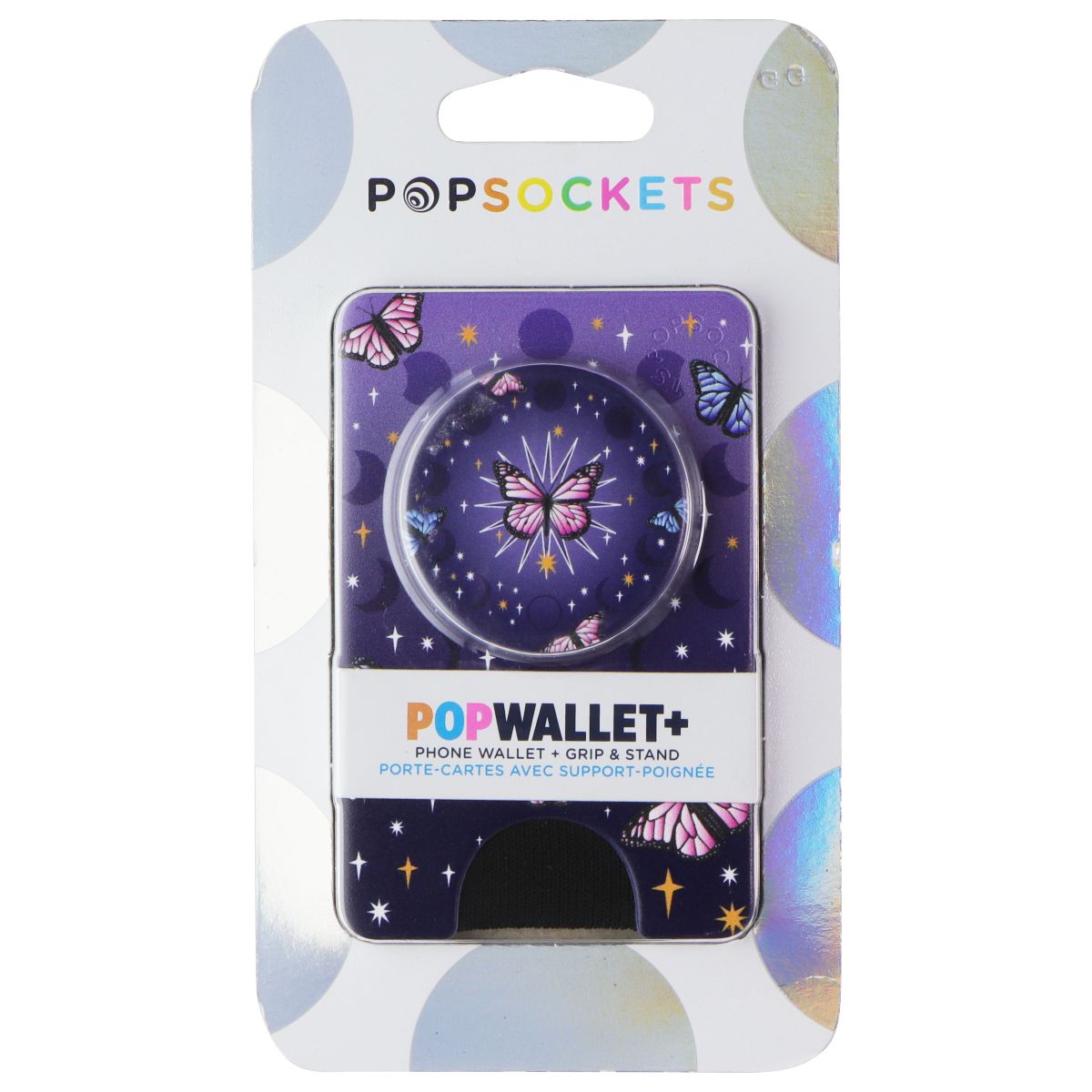 PopSockets (PopWallet+) Phone Grip and Stand - Retrograde Butterfly Cell Phone - Mounts & Holders PopSockets - Simple Cell Bulk Wholesale Pricing - USA Seller