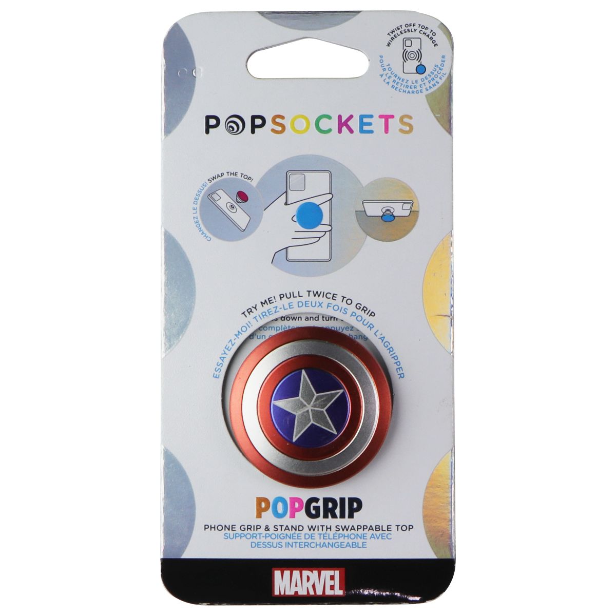PopSockets PopGrip Marvel Captain America Shield Cell Phone - Mounts & Holders PopSockets - Simple Cell Bulk Wholesale Pricing - USA Seller