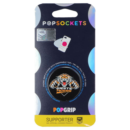 PopSockets PopGrip Expanding Stand Grip w/ Swappable Top - NRL West Tigers Cell Phone - Mounts & Holders PopSockets - Simple Cell Bulk Wholesale Pricing - USA Seller