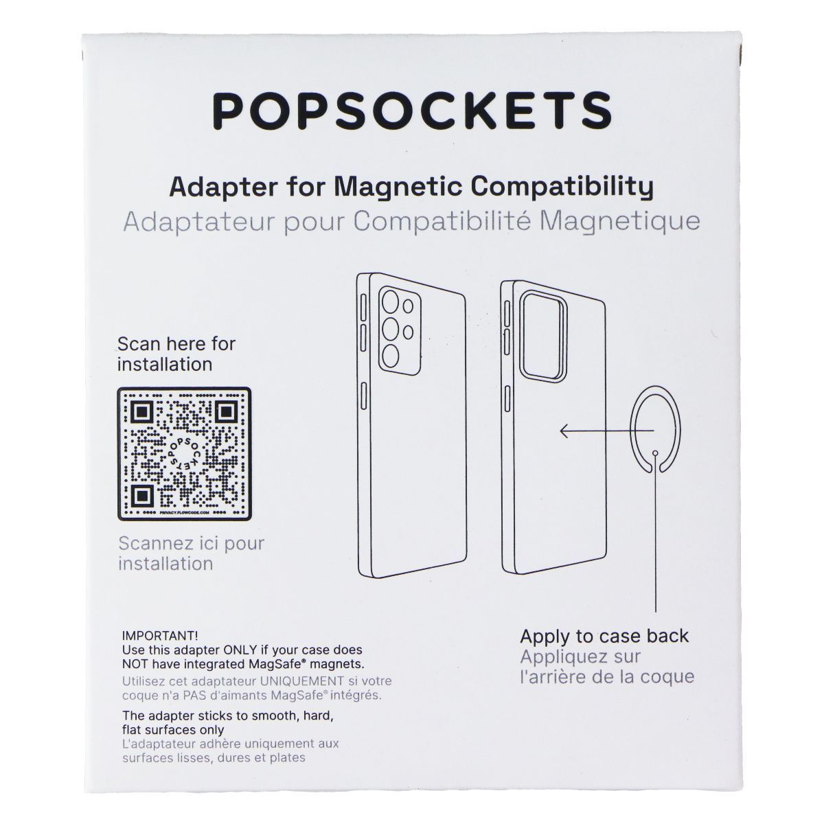 PopSockets Phone Wallet (Card Holder) for MagSafe (No Adapter Ring) - White Cell Phone - Mounts & Holders PopSockets - Simple Cell Bulk Wholesale Pricing - USA Seller