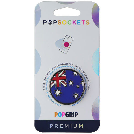 PopSockets PopGrip Swappable Grip & Stand - Australian Flag/Enamel Cell Phone - Mounts & Holders PopSockets - Simple Cell Bulk Wholesale Pricing - USA Seller