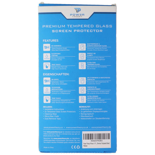Power Theory Premium Tempered Glass for Apple iPhone 11 Pro - 2 Pack Cell Phone - Screen Protectors Power Theory - Simple Cell Bulk Wholesale Pricing - USA Seller