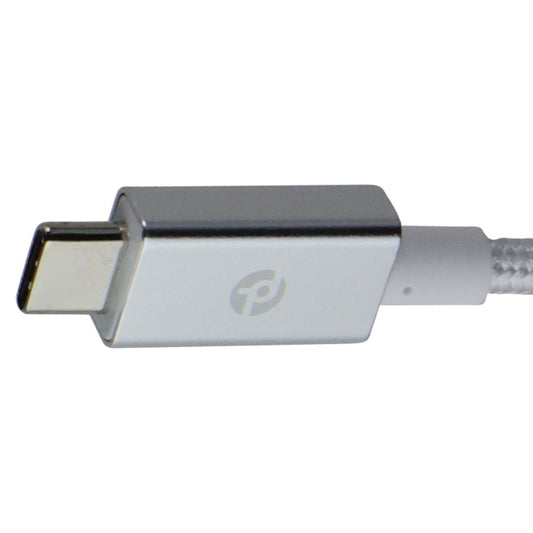 PowerLab 10FT USB-C to USB-C Braided Charge-Sync Cable - White