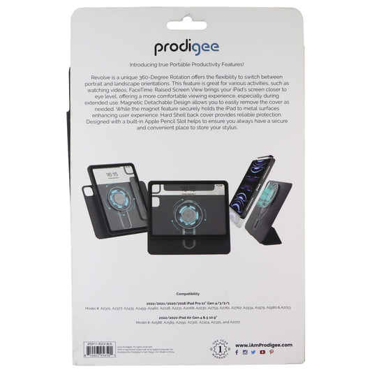 Prodigee Revolve Case/Stand for iPad Air & iPad Pro 11 - Black iPDP11-RVLV-BLK iPad/Tablet Accessories - Cases, Covers, Keyboard Folios Prodigee - Simple Cell Bulk Wholesale Pricing - USA Seller