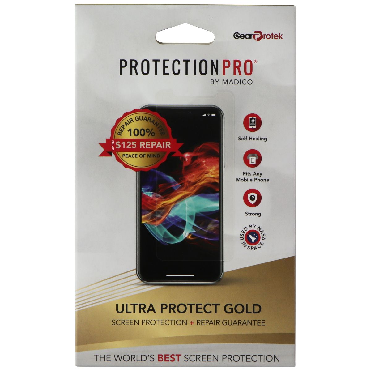 Protection Pro by Madico Ultra Protect Gold Screen Protector - Universal Fit Cell Phone - Screen Protectors Protection Pro - Simple Cell Bulk Wholesale Pricing - USA Seller