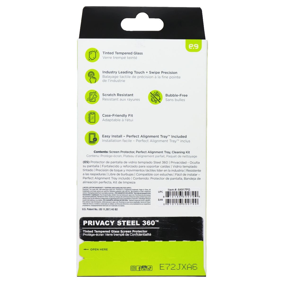 PureGear Privacy Steel 360 Tempered Screen Protector for Apple iPhone 16 Pro Max Cell Phone - Screen Protectors PureGear - Simple Cell Bulk Wholesale Pricing - USA Seller