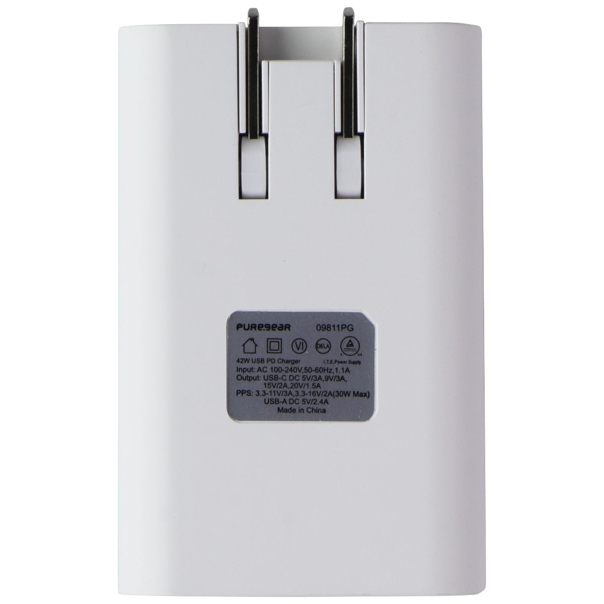 PureGear LightSpeed (42W) USB-C and USB-A Wall Charger - White (09811PG) Cell Phone - Chargers & Cradles PureGear - Simple Cell Bulk Wholesale Pricing - USA Seller