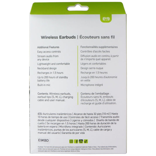 PureGear PureBoom Sport Wireless Earbuds with Built-in Mic - Black Portable Audio - Headphones PureGear - Simple Cell Bulk Wholesale Pricing - USA Seller