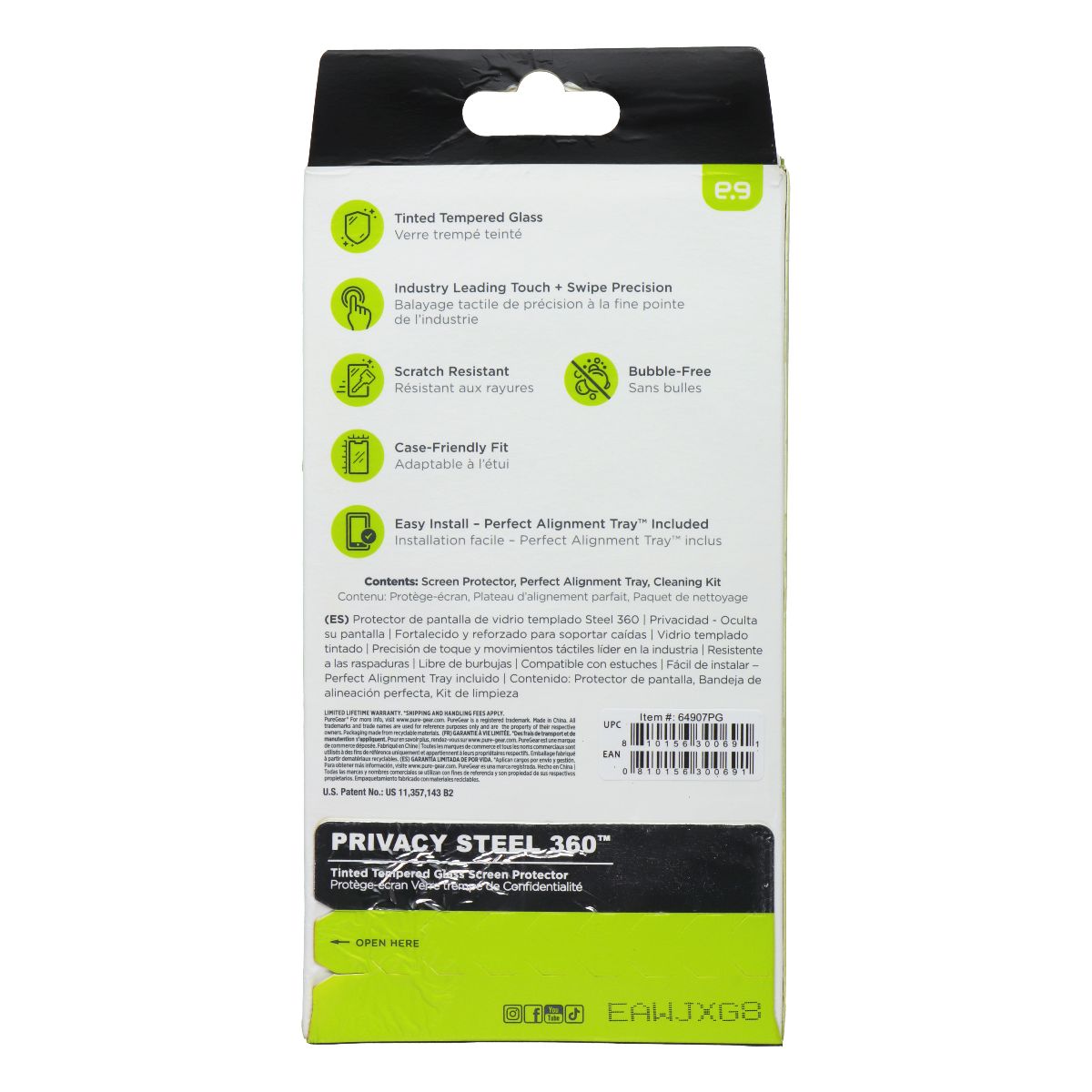 PureGear Privacy Steel 360 Series Screen Protector for iPhone 16 Pro Cell Phone - Screen Protectors PureGear - Simple Cell Bulk Wholesale Pricing - USA Seller